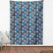 Ambesonne Sugar Skull Fabric by The Yard, Retro Style Mexican Cultural Pattern on Polka Dots Rose Bouquets Skeletons, Decorative Fabric for Upholstery and Home Accents, 3 Yards, Sea Blue